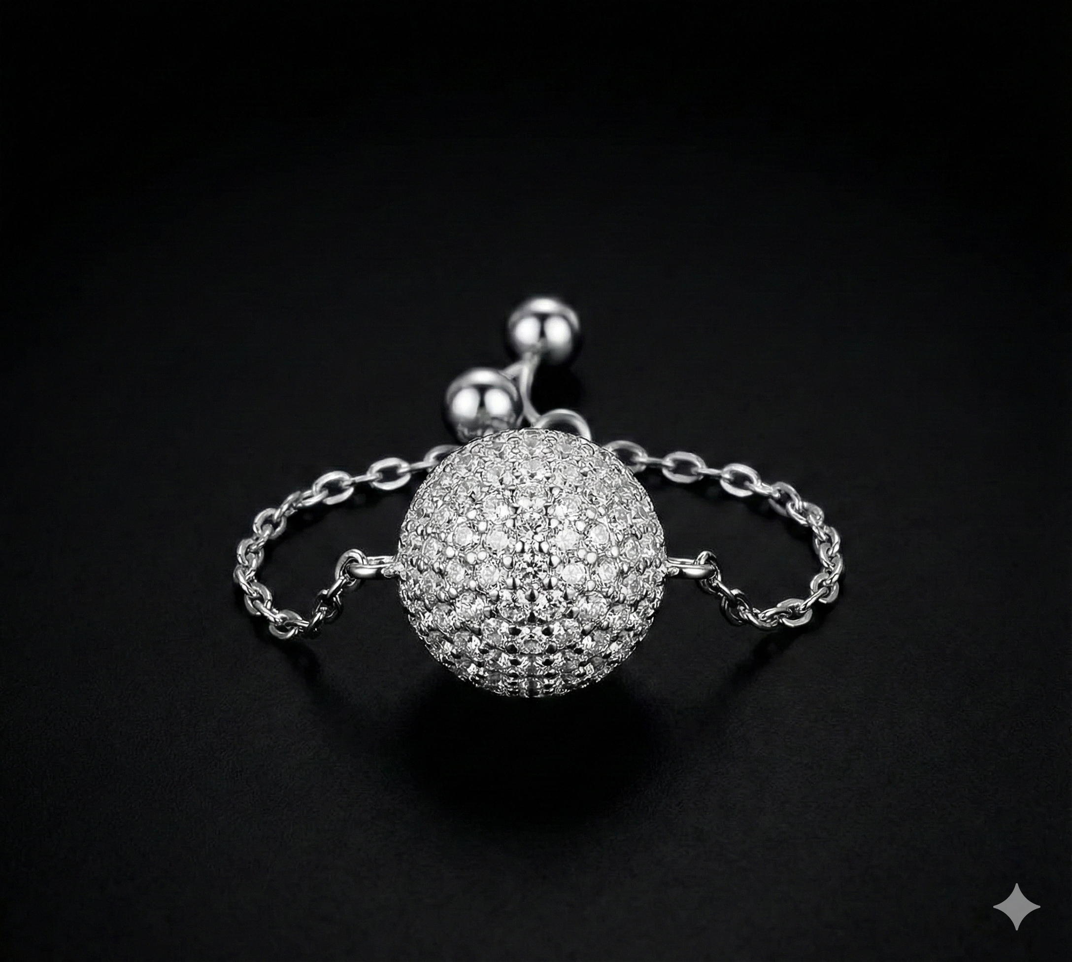 CAROVA Luxury - 925 Silber Kettenring – Verstellbar & Funkelnd