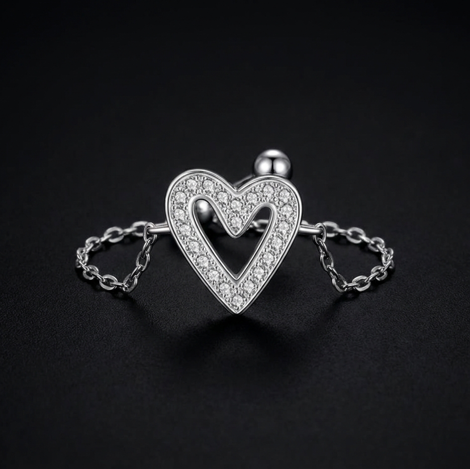 CAROVA Luxury - 925 Silber Kettenring – Verstellbar & Funkelnd