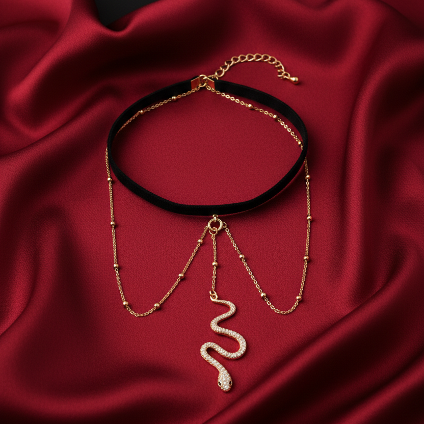 CAROVA Luxury - Exklusive Schlangen - Oberschenkelkette Gold