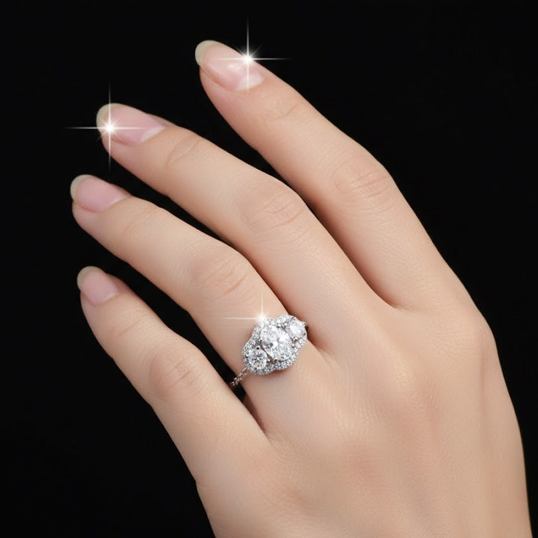 CAROVA Luxury - 925 Silber Kettenring – Verstellbar & Funkelnd