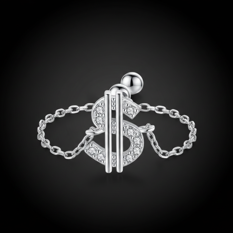 CAROVA Luxury - 925 Silber Kettenring – Verstellbar & Funkelnd