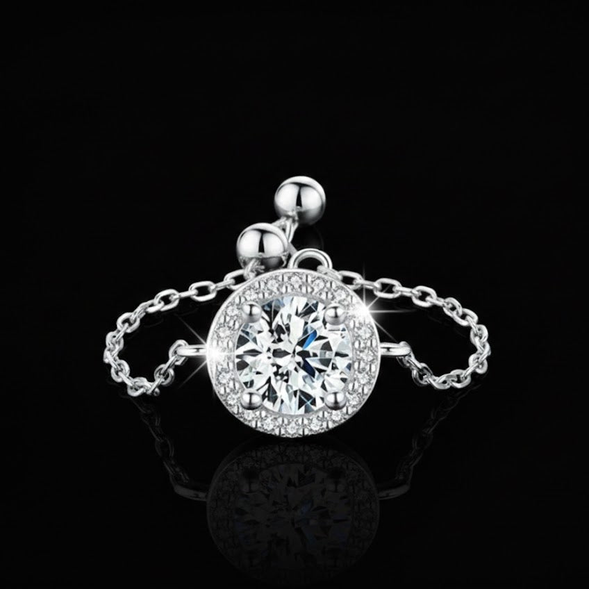 CAROVA Luxury - 925 Silber Kettenring – Verstellbar & Funkelnd